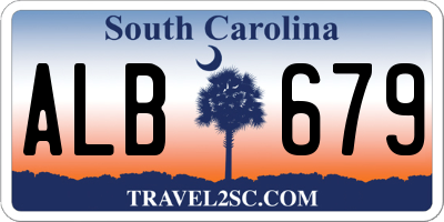 SC license plate ALB679