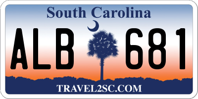 SC license plate ALB681