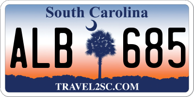 SC license plate ALB685