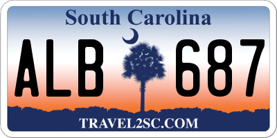 SC license plate ALB687