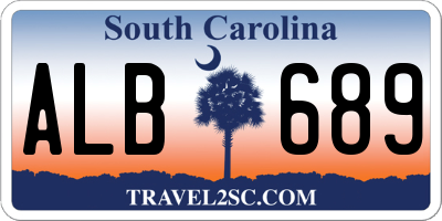 SC license plate ALB689