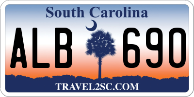SC license plate ALB690