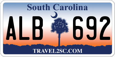 SC license plate ALB692