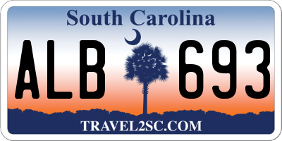 SC license plate ALB693