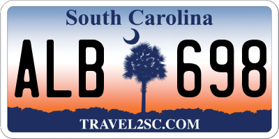 SC license plate ALB698