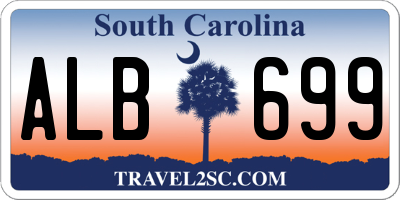 SC license plate ALB699