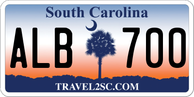 SC license plate ALB700