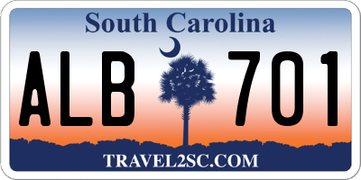 SC license plate ALB701