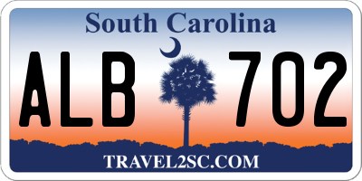 SC license plate ALB702