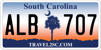 SC license plate ALB707