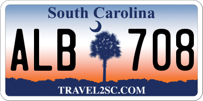 SC license plate ALB708