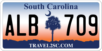 SC license plate ALB709