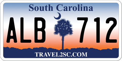 SC license plate ALB712