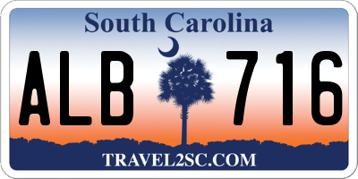 SC license plate ALB716