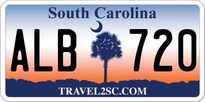 SC license plate ALB720