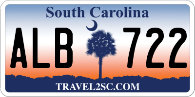 SC license plate ALB722