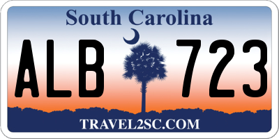 SC license plate ALB723
