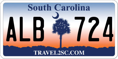 SC license plate ALB724