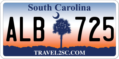 SC license plate ALB725