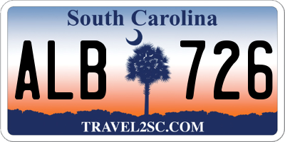 SC license plate ALB726
