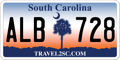 SC license plate ALB728