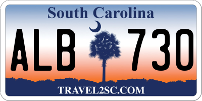 SC license plate ALB730