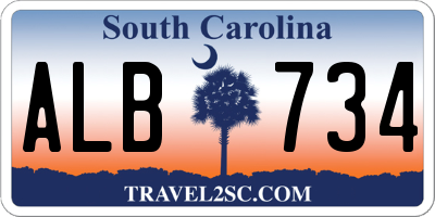 SC license plate ALB734
