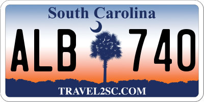 SC license plate ALB740