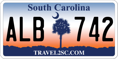 SC license plate ALB742