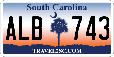 SC license plate ALB743