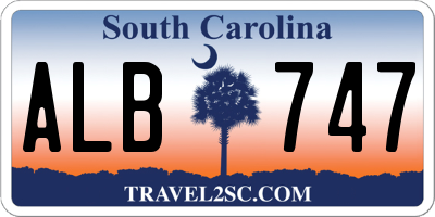 SC license plate ALB747