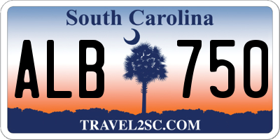 SC license plate ALB750