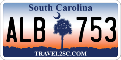 SC license plate ALB753