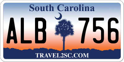 SC license plate ALB756