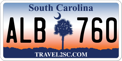 SC license plate ALB760
