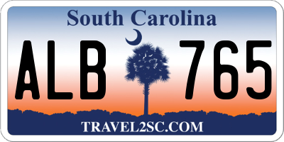 SC license plate ALB765