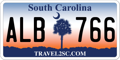SC license plate ALB766