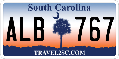SC license plate ALB767
