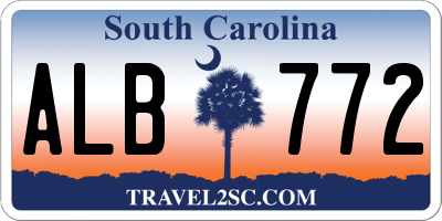 SC license plate ALB772