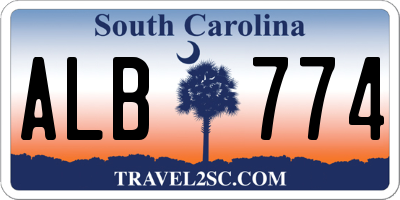SC license plate ALB774