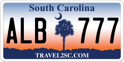 SC license plate ALB777