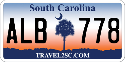 SC license plate ALB778