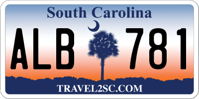 SC license plate ALB781