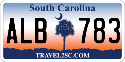 SC license plate ALB783