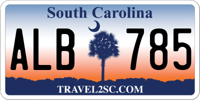 SC license plate ALB785