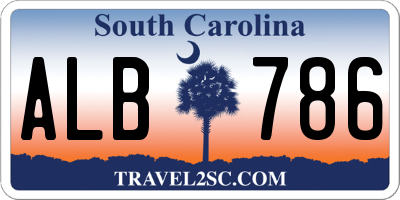 SC license plate ALB786