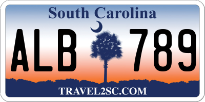 SC license plate ALB789