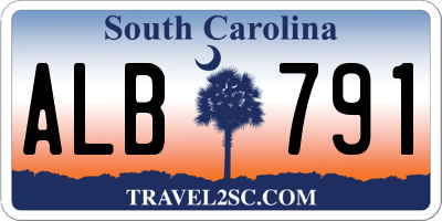 SC license plate ALB791
