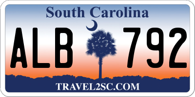 SC license plate ALB792