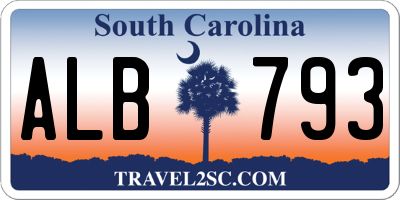 SC license plate ALB793